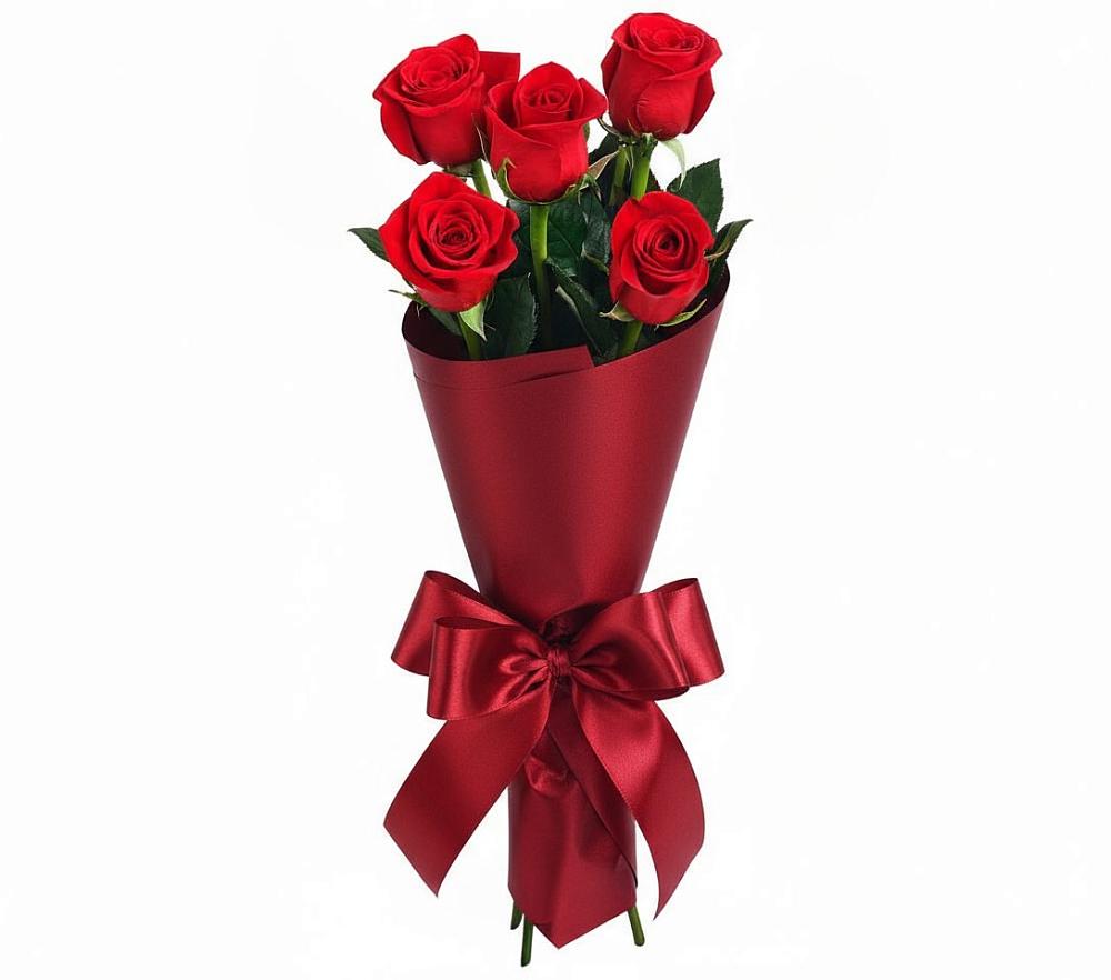 Букет 5 Красных роз Эдлесс Лав в Пелым