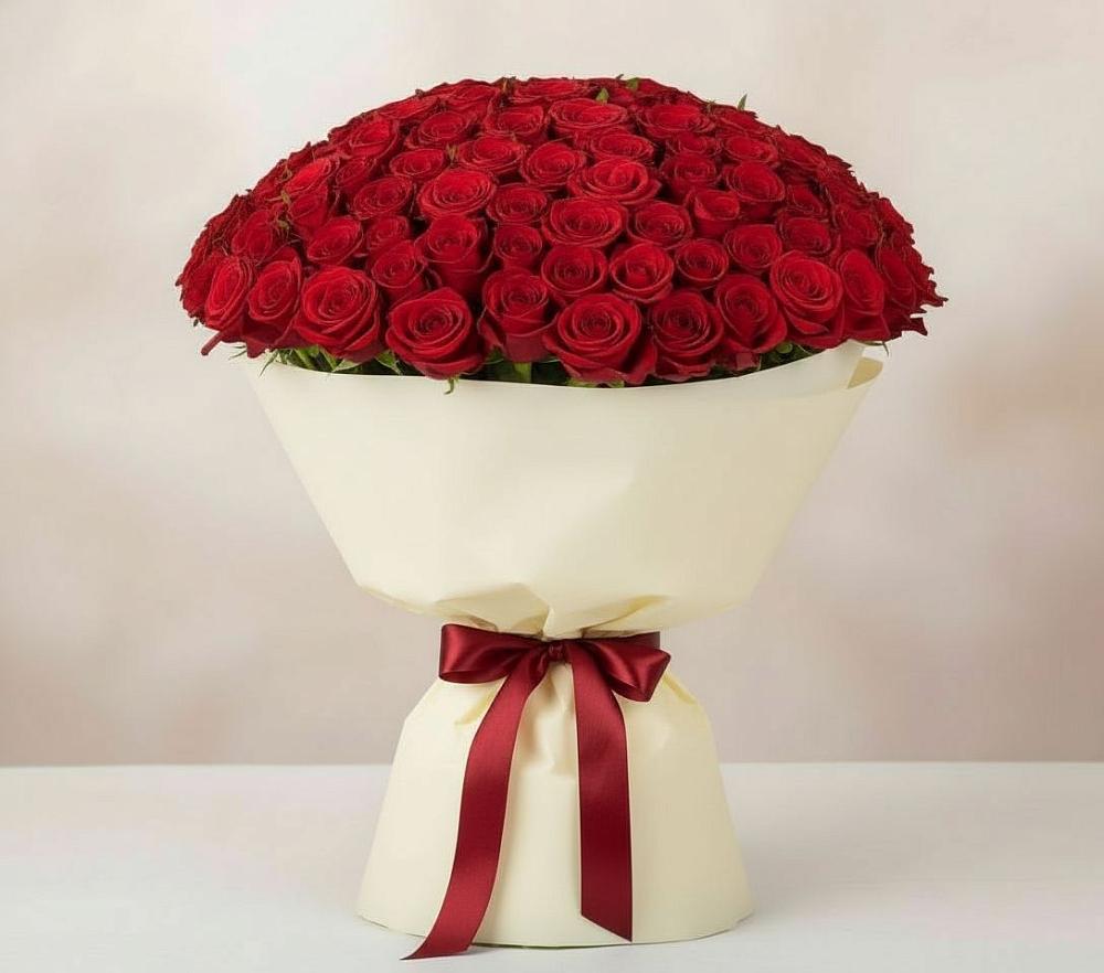 Букет 101 Красная роза Милано в Пелым