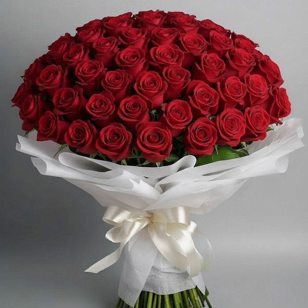 Букет 101 Красная роза Блэк Мэджик в Пелым