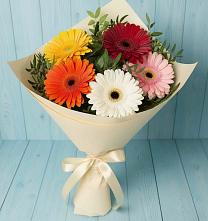 Букет цветов из:  Герберы #REPLACE_PRED# Пелым