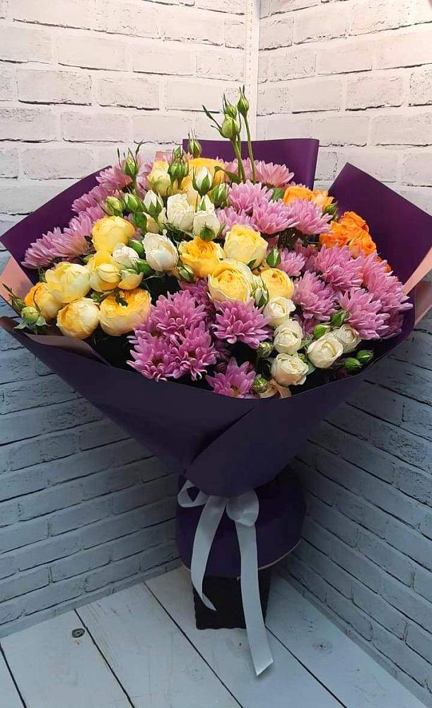 Букет цветов из: Хризантемы и Розы в Пелым