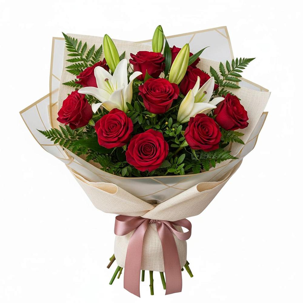 Букет цветов из: Лилии и Розы в Пелым