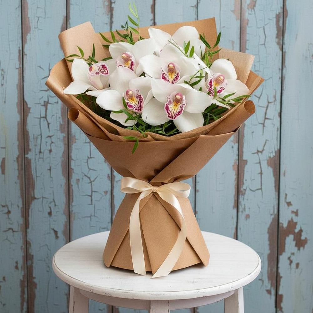 Букет цветов из: Орхидеи и Розы в Пелым