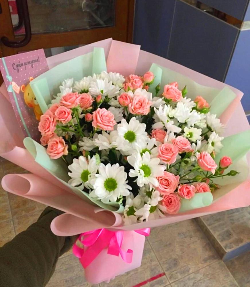 Букет цветов из: Розы и Хризантемы в Пелым