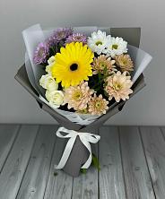 Букет цветов из:  Розы, Герберы и Хризантемы в Пелым