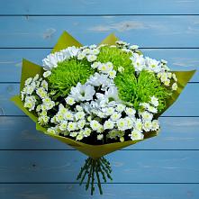 Букет цветов из:  Хризантемы #REPLACE_PRED# Пелым