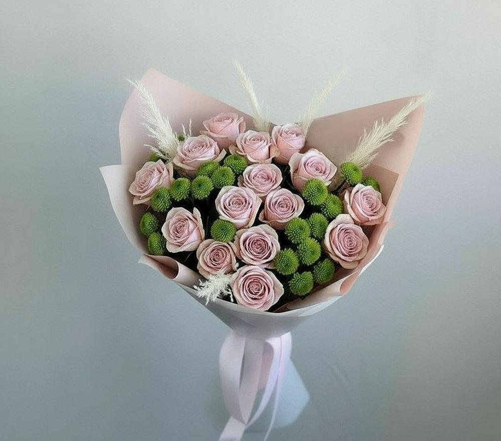 Букет цветов из: Розы и Хризантемы в Пелым