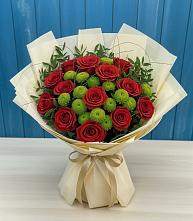 Букет цветов из:  Розы и Хризантемы в Пелым