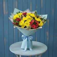 Букет цветов из:  Альстромерии и Хризантемы в Пелым