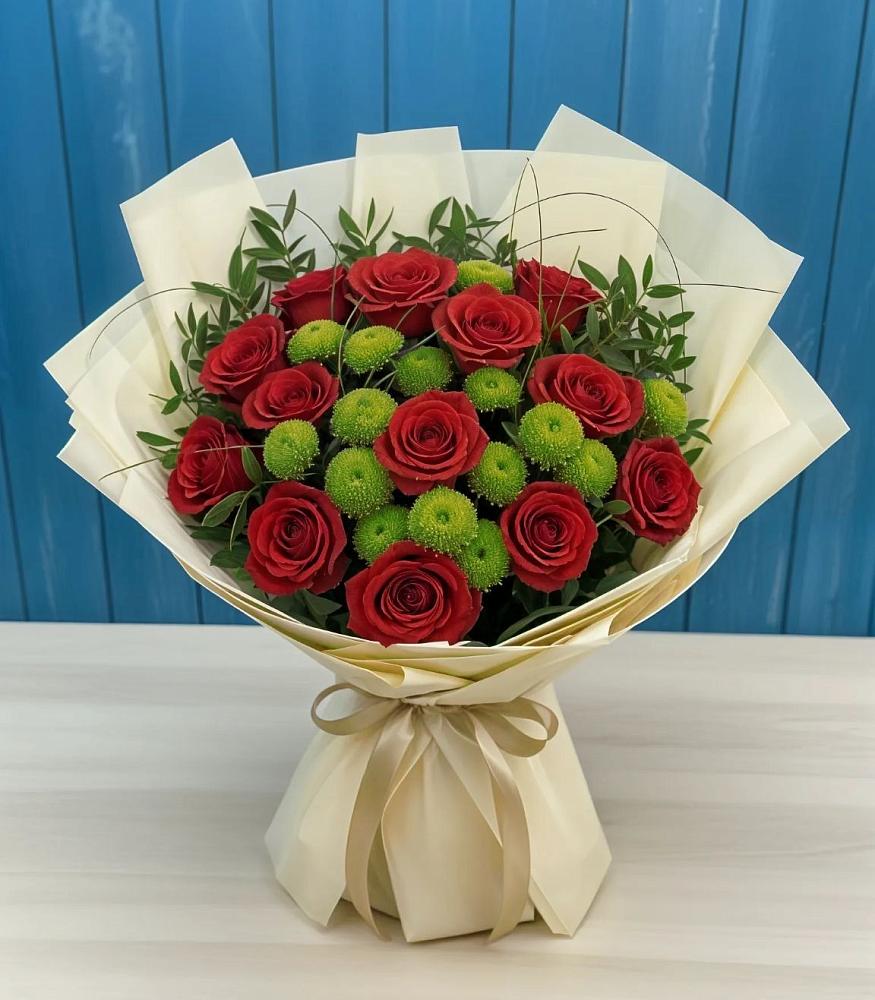 Букет цветов из: Розы и Хризантемы в Пелым